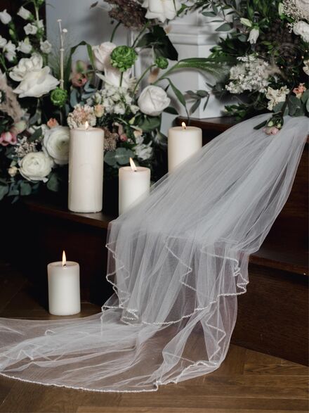 2 Tier Veil with Encrusted Edge