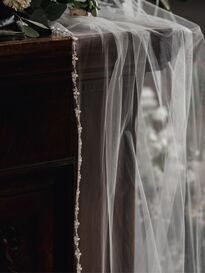 Pearl & Bugle Beads Bridal Veil