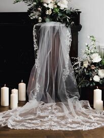 Veil Edged with Beaded Lace