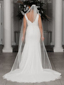 Long Veil with Floral Lace Edge