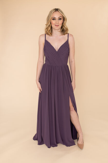 Pleated Chiffon Bodice With Crossover Back Detail Chiffon