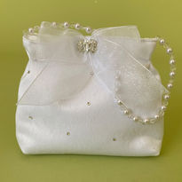 Tulle and Organza Bag with Beaded Handle