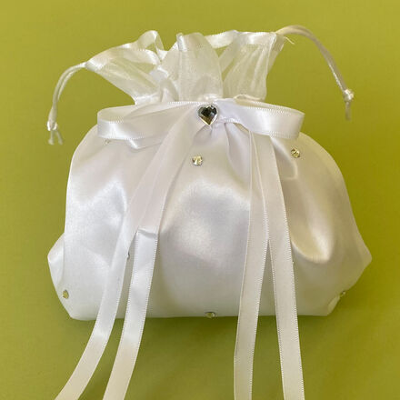Satin Dolly Bag with Scattered Diamante Stones