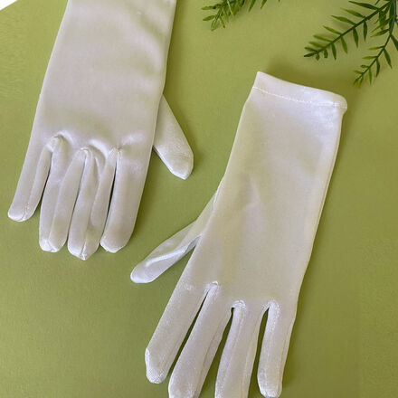 Plain Satin Wrist Length Gloves