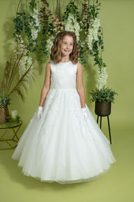 Embroidered Floral Communion Gown