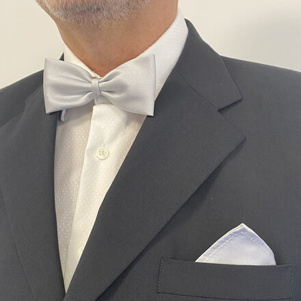 Men's Satin Bow Tie & Handkerchief Set
