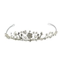 Pearl Tiara with cross and flower charm